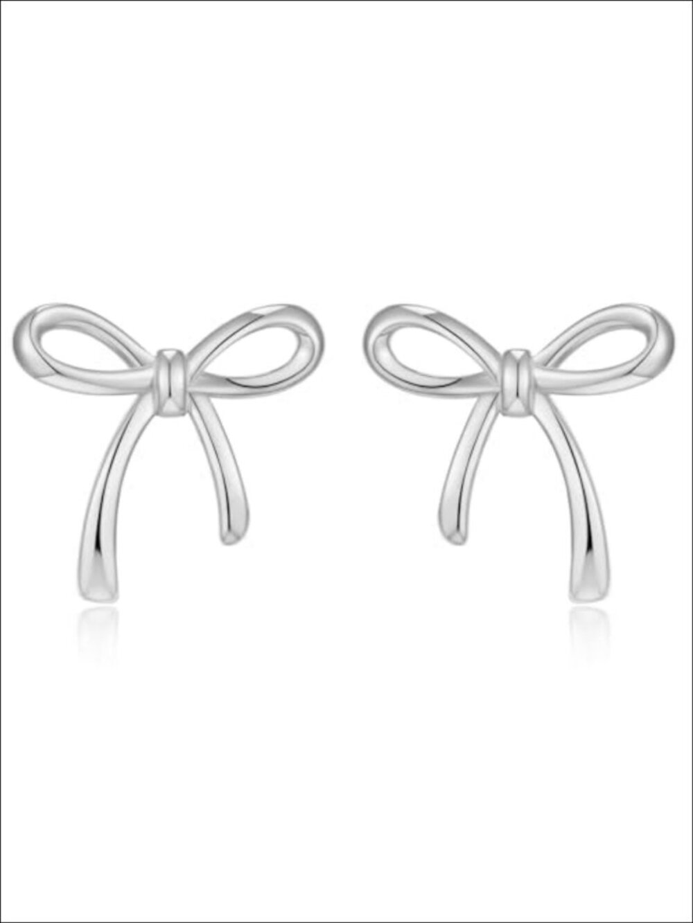 Gold Silver Bow Stud Earrings for Women Everyday Jewelry